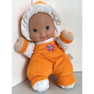 Baby's First Doll Minky So Soft Orange White Goldberger Toys  11” Rattle